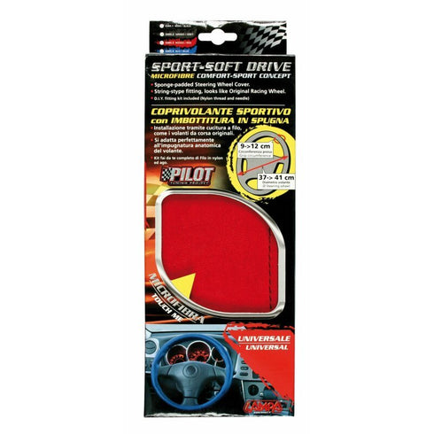 Husa volan soft drive Pilot Lampa - U - Ø 37-41cm - Rosu